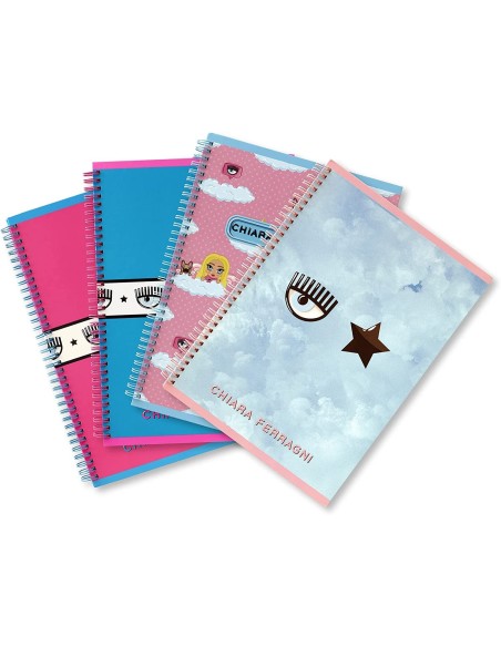 Quaderno skip A4 Chiara Ferragni x Pigna, Confezione 4 pezzi, 5mm
