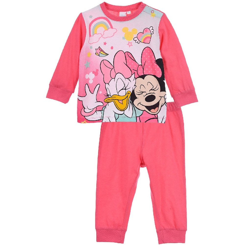 Disney Baby Minni - Pigiama due pezzi lungo neonato, Cotone jersey