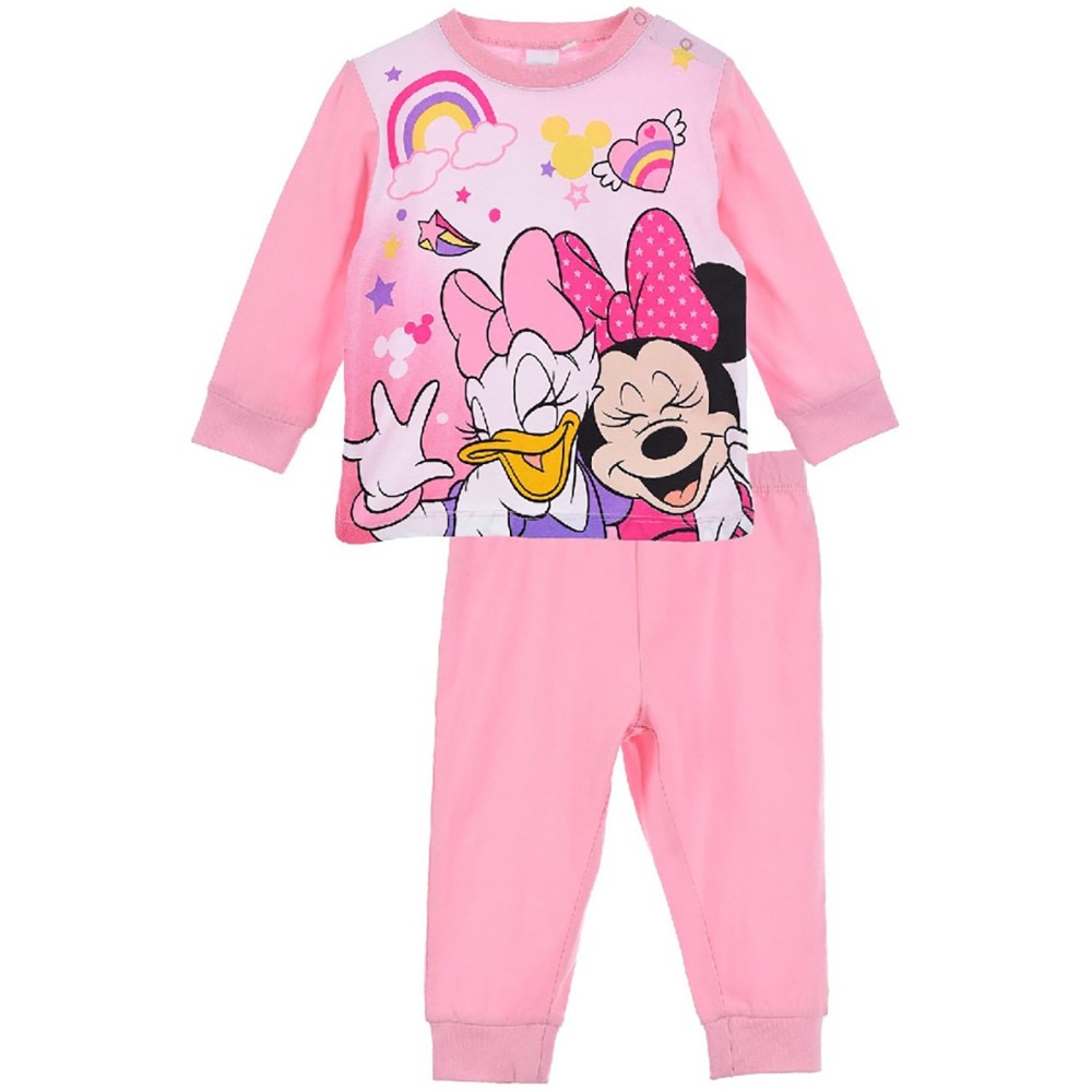 Disney Baby Minni - Pigiama due pezzi lungo neonato, Cotone jersey