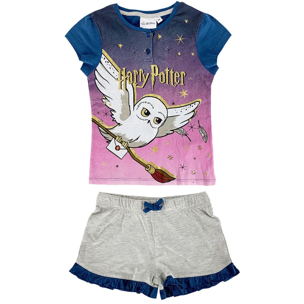 Harry Potter - Pigiama corto in cotone jersey per bambine, Comodo e trendy