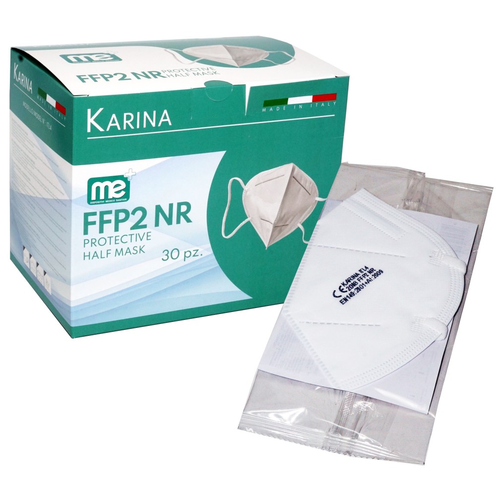 Mascherina Facciale filtrante monouso FFP2 Bianco conf.30pz Karina