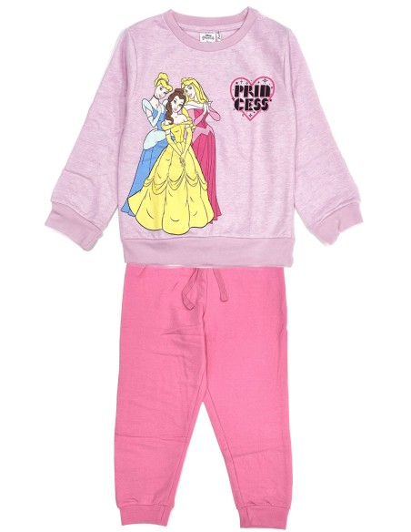 Principesse Disney - Tuta sportiva per bambine, Pantalone con Felpa
