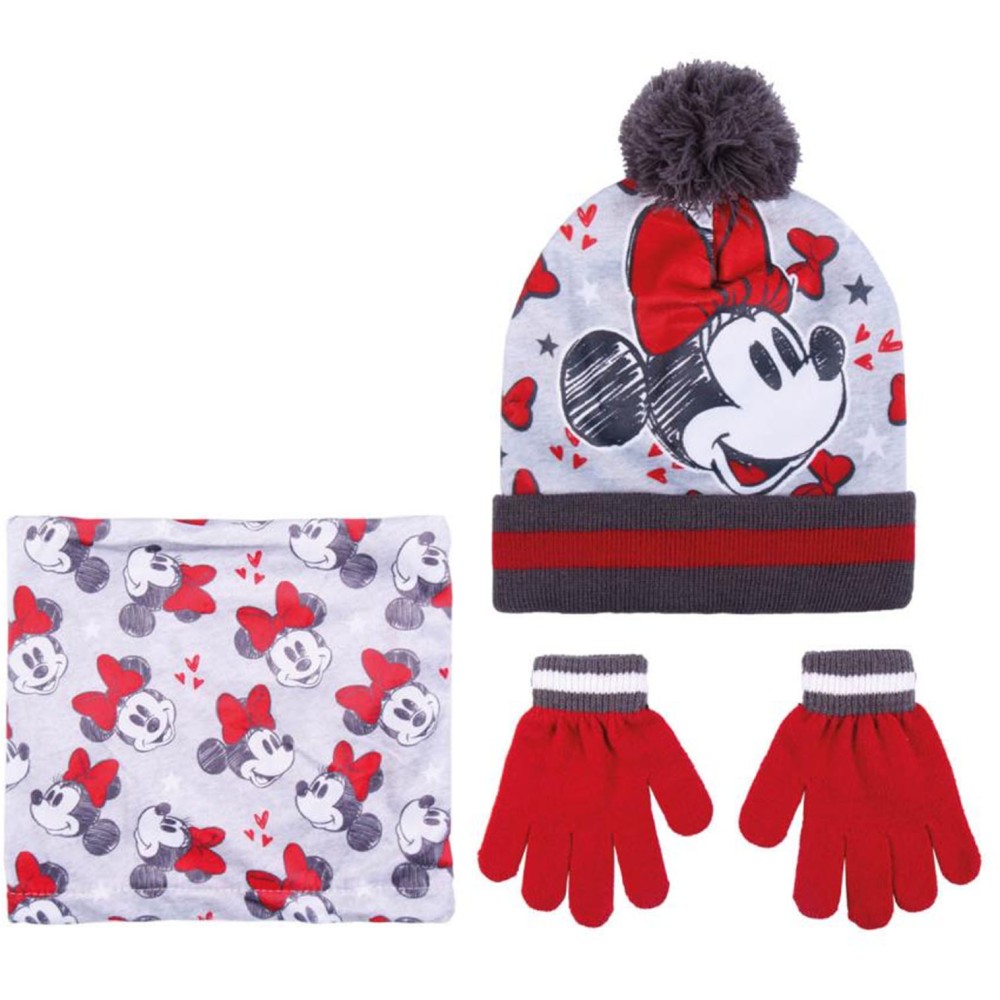 Disney Minni - Coordinati invernali 3pz per Bambine, cappello, scaldacollo, guanti