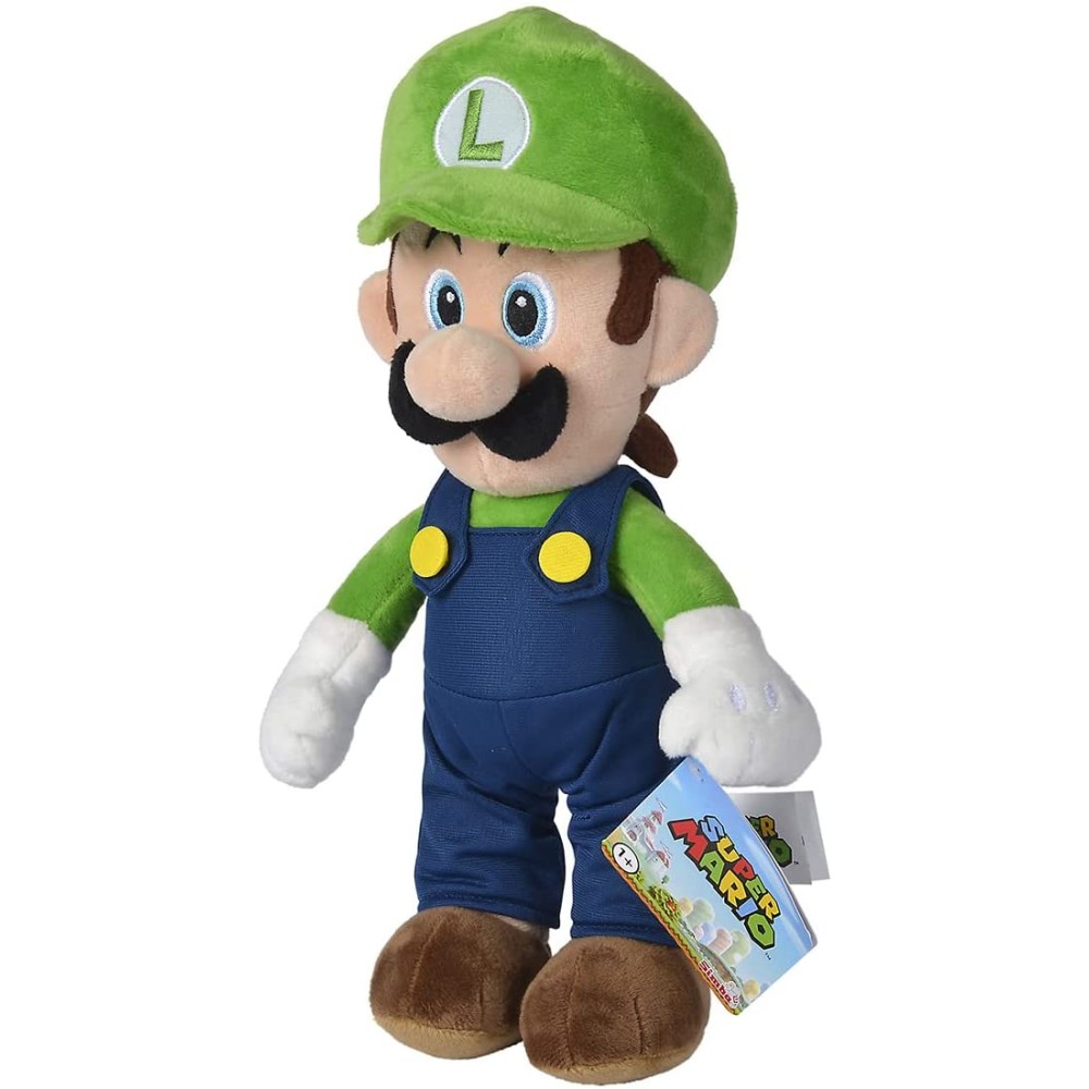 Luigi Super Mario - Peluche medio, Super morbido, 30 Centimetri
