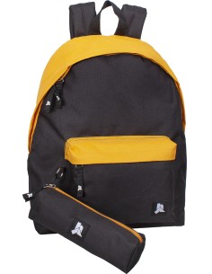 Julian Ross - Zaino con astuccio Scuola Media, Elementare e Superiore per bambini e ragazzi, 31x41hx18cm, Impermeabile, Senape
