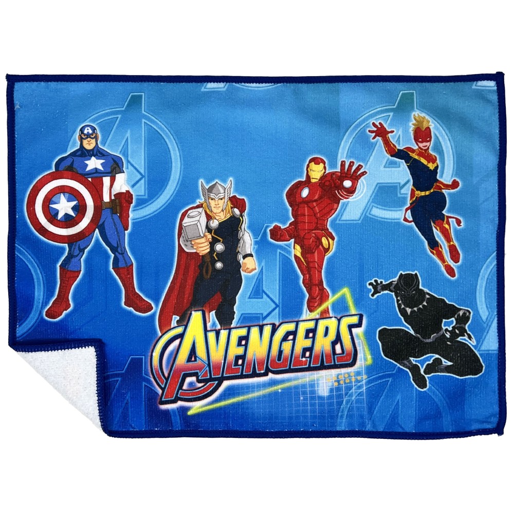 Marvel Avengers - Tovaglietta in tessuto per bambini, Ripiegabile, per la Scuola o il tempo libero, 40x30h Centimetri