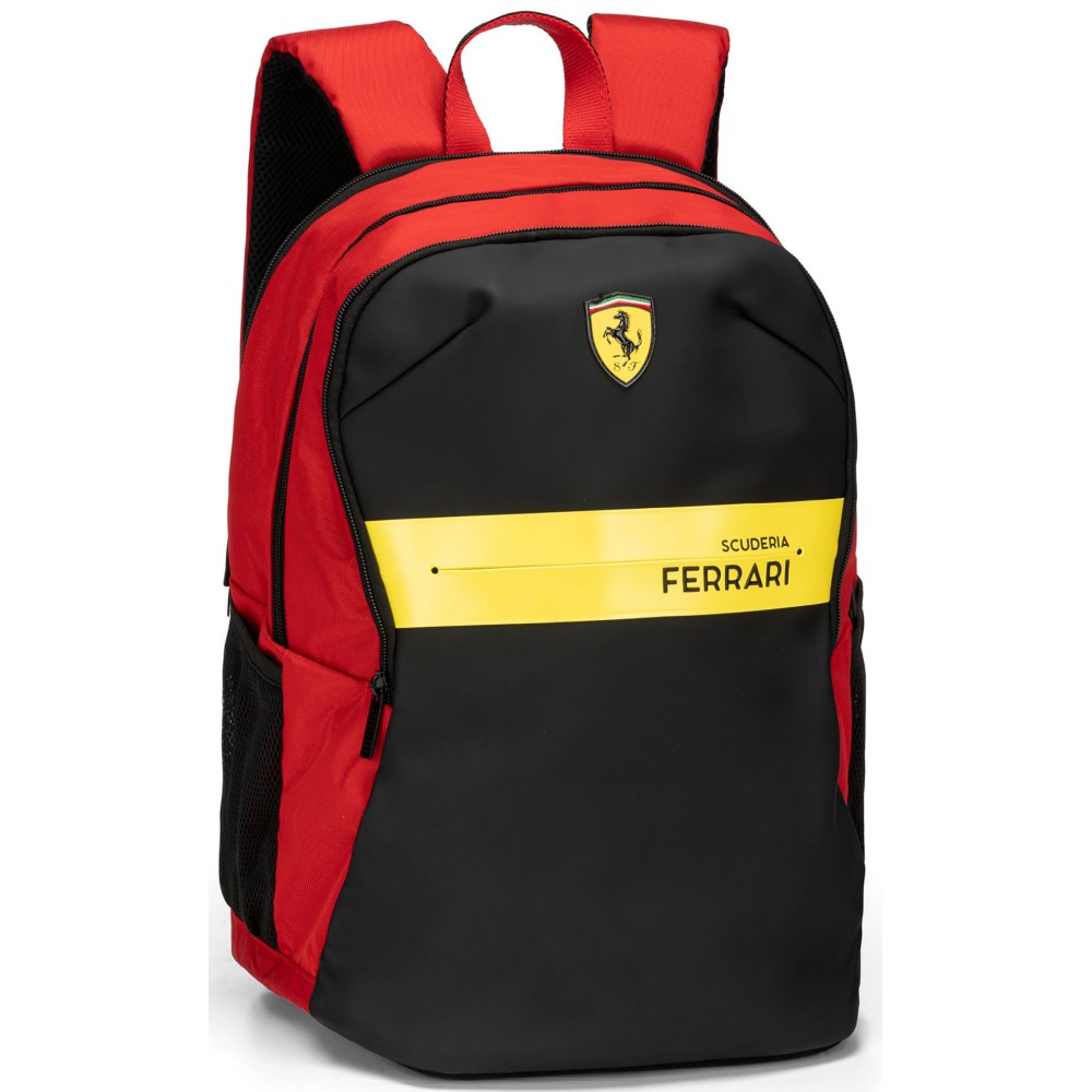Ferrari - Zaino organizzato, Scuola elementare e medie, Multiscomparto, 43cm, Nero