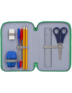 Marvel Avengers Hulk - Astuccio triplo riempito per bambini, per la Scuola o tempo libero, 44 Accessori scuola 2