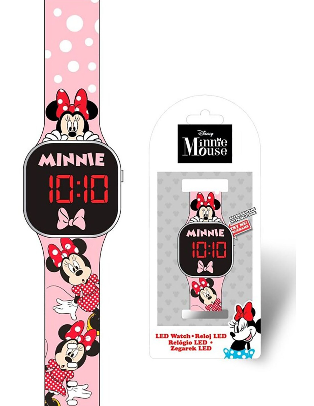 Disney Minni - Orologio da polso digitale Led per bambine, Funziona data