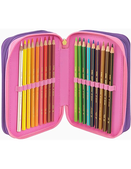 Rainbow High - Astuccio triplo riempito, 3 Scomparti, 45 Accessori scuola, 20cm, Multicolore