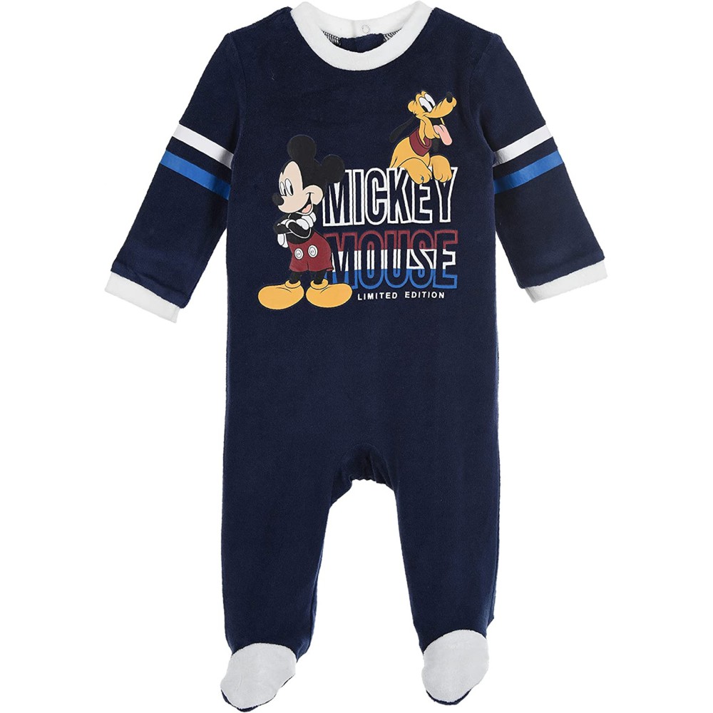 Disney Baby Topolino - Pigiama pezzo unico per neonato, Caldo pile, Blu