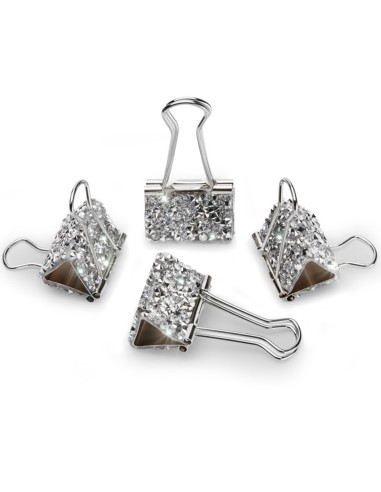 Chiara Ferragni by Pigna - Molle fermacarte con strass, double clips, set 4 pezzi