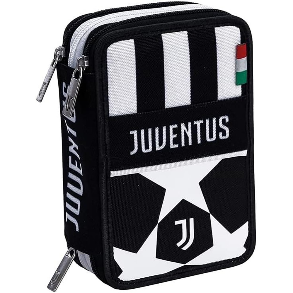 Juventus Seven - Astuccio triplo riempito per la scuola elementare, 43  Accessori scuola inclusi