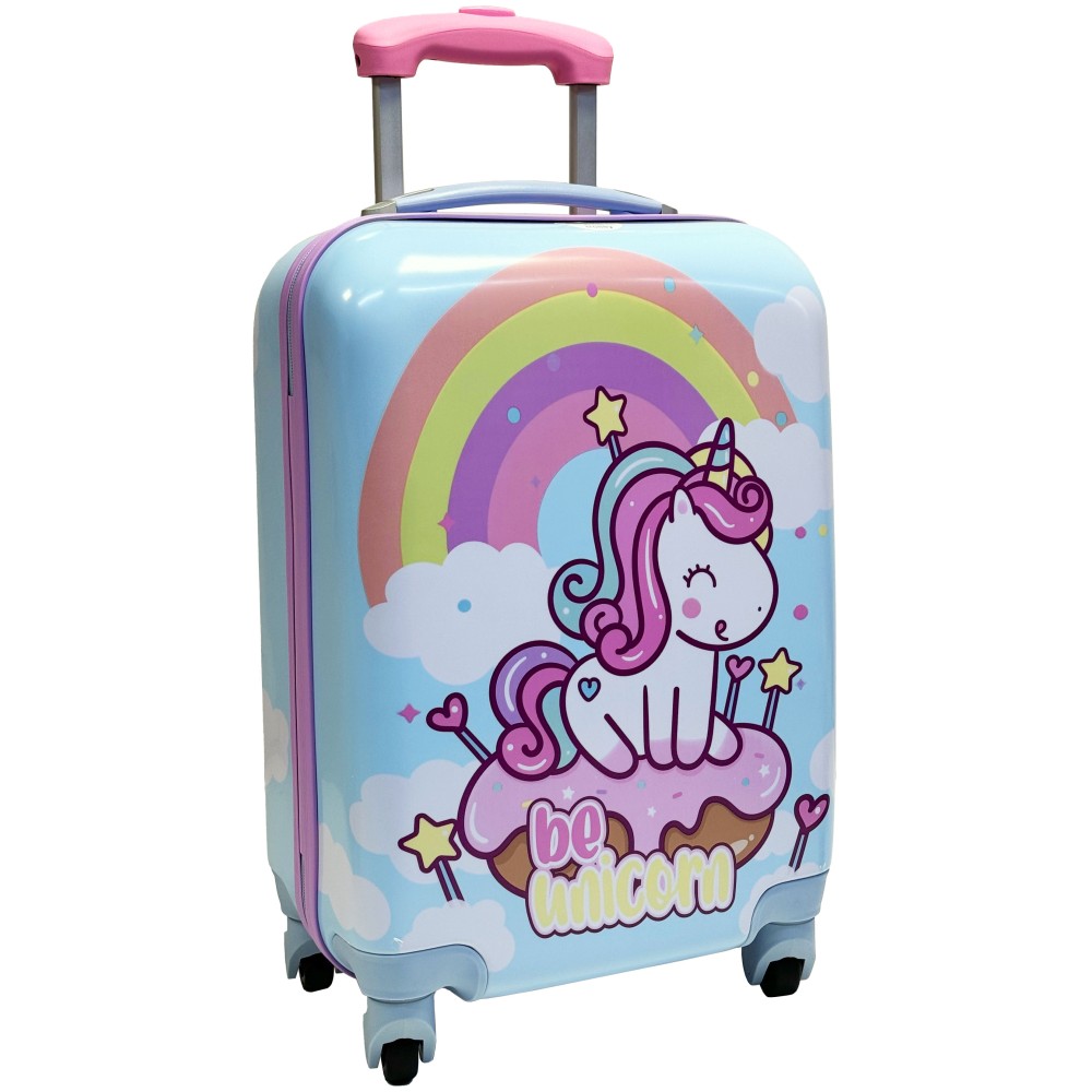 Unicorno - Trolley valigia rigida 53cm per bambine, ABS, 4 ruote, 31L