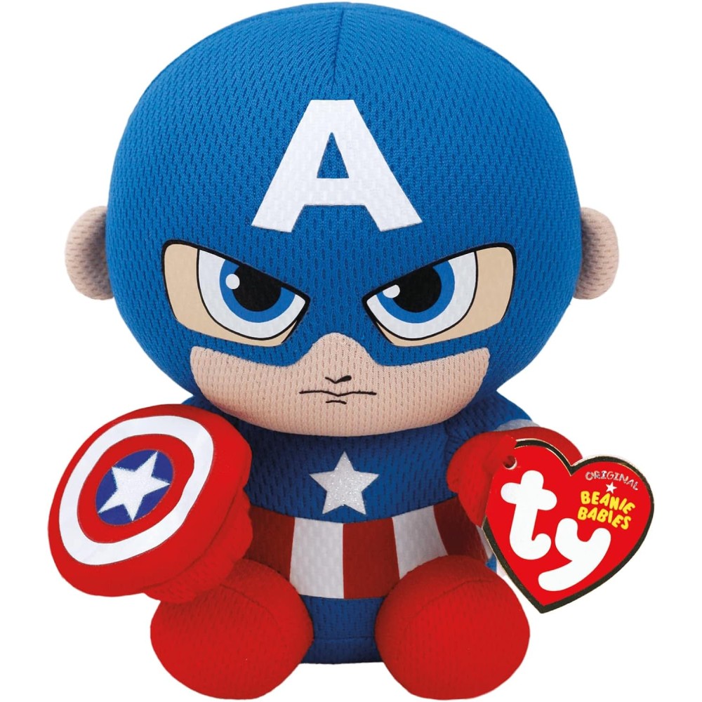 Ty Avengers Capitan America - Peluche piccolo, 20 centimetri