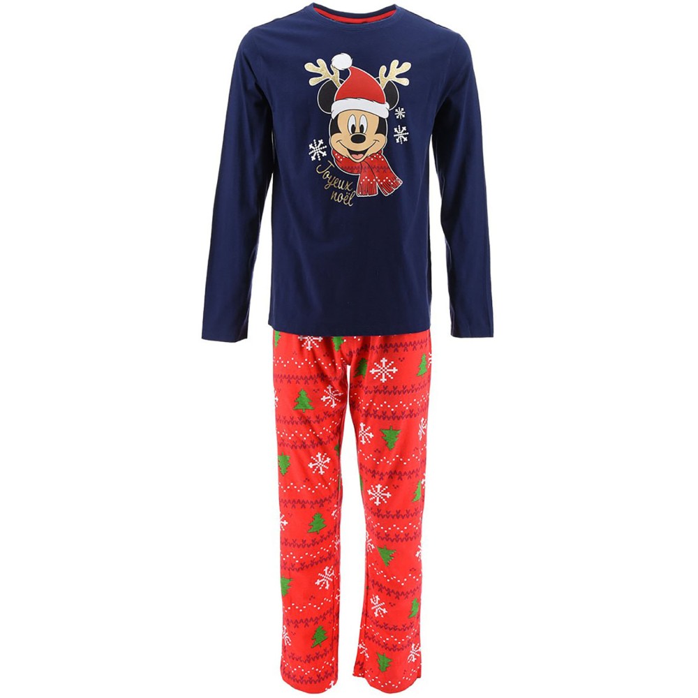 Disney Natale Topolino - Pigiama adulto due pezzi per uomo e ragazzo, Cotone jersey