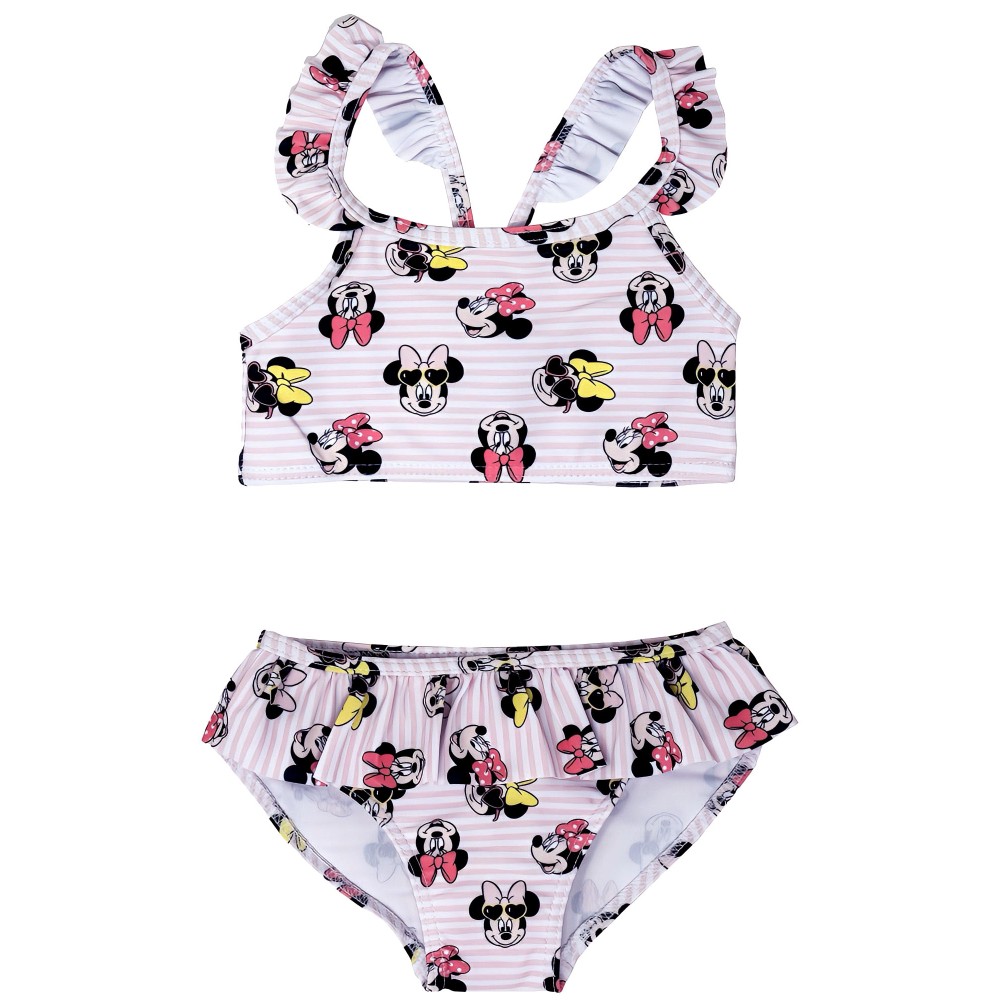 Disney Minni - Costume da bagno neonata, asciugatura rapida, due pezzi