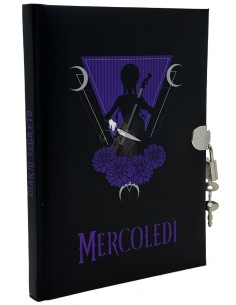 Mercoledì Wednesday Addams Seven - Diario segreto con lucchetto, 15x21cm