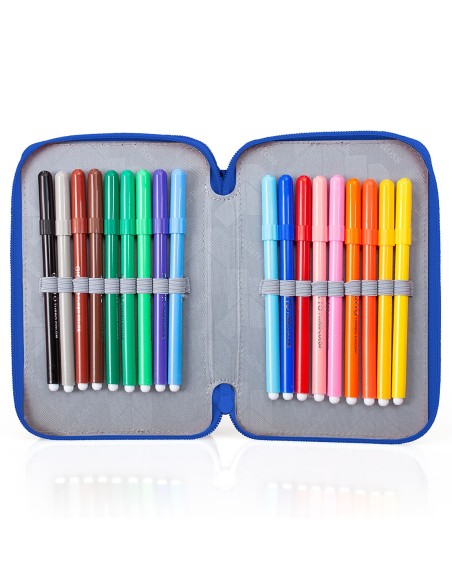 Julian Ross Champions Neroazzurro - Astuccio 3 scomparti per la Scuola o il Tempo Libero