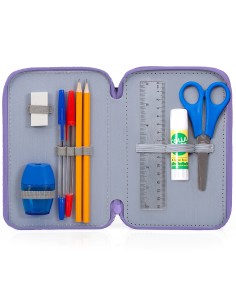 Disney Minni con Unicorno - Astuccio triplo riempito per bambini, per la Scuola o tempo libero, 3 Zip, 45 Accessori Scuola 2