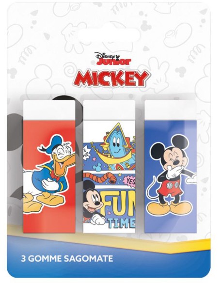 Disney Topolino - Gomme da cancellare, set 3 pezzi