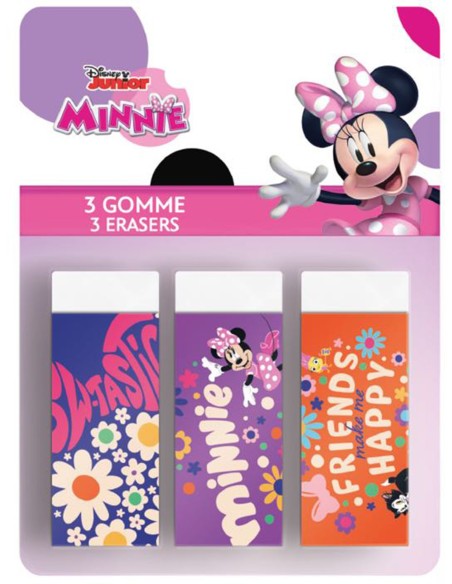 Disney Minni - Gomme da cancellare, set 3 pezzi