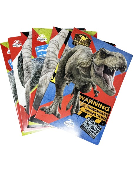 Jurassic World - Quaderno Maxi, Confezione 6 Pezzi, Bambino, Scuola Elementare, 24 Fogli
