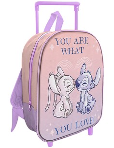 Disney Stitch e Angel - Zaino trolley asilo per bambini, 28cm