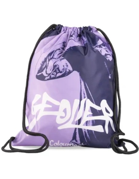 Geolier x Colourbook - Sacca a zaino con coulisse per il tempo libero, 45x35cm, Viola