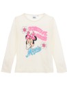 Disney Minni - Maglia lunga in cotone per bambini, Bianco
