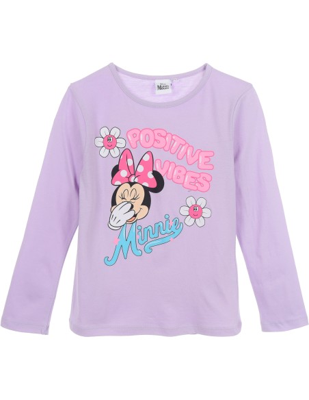 Disney Minni - Maglia lunga in cotone per bambini, Viola