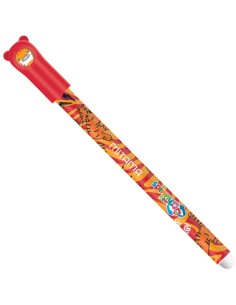 Mitama Spinny Tigre - Penna cancellabile, Inchiostro gel Blu - Multifaccina con Gomma