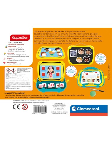 Clementoni Sapientino - Valigetta del Dottore, Kit Medico Bambini 4-6 Anni