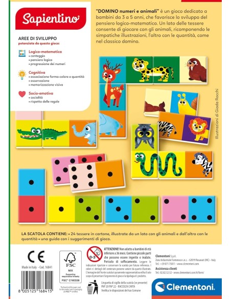 Clementoni Sapientino - Domino numero e animali Clementoni Sapientino - Domino numero e animali