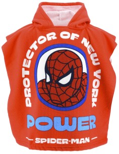 Marvel Spider-Man - Poncho Mare / Asciugamano per bambini, asciugatura rapida, ultra morbido, 55x110cm