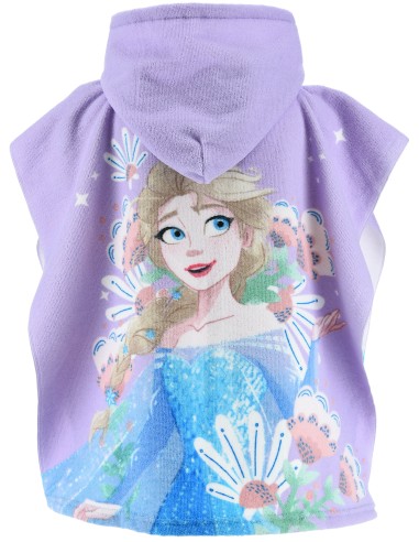 Disney Elsa Frozen - Poncho Mare / Asciugamano per bambini, asciugatura rapida, ultra morbido, 55x110cm