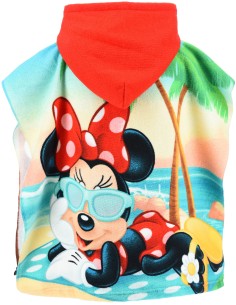 Disney Minni - Poncho Mare / Asciugamano per bambini, asciugatura rapida, ultra morbido, 55x110cm 2
