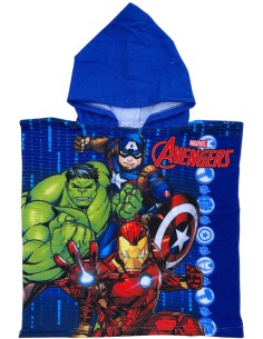 Marvel Avengers - Poncho Mare bambini, Asciugamano, Asciugatura Rapida, Ultra Morbido, 50x100cm
