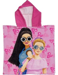 Barbie - Poncho Mare bambini, Asciugamano, Asciugatura Rapida, Ultra Morbido, 50x100cm