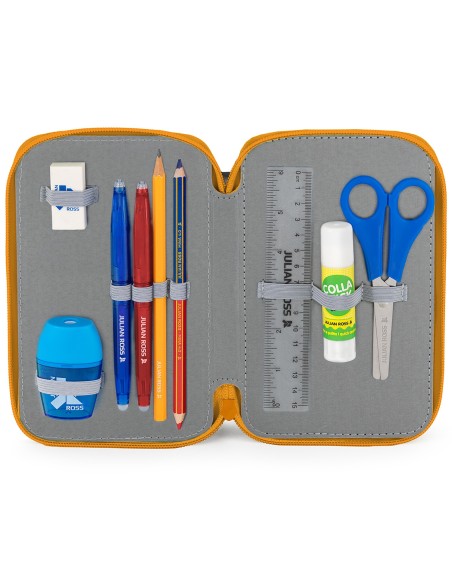 Minecraft - Astuccio triplo riempito per bambini, per la Scuola o tempo libero, 3 Zip, 45 Accessori scuola