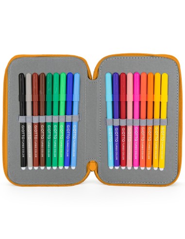 Minecraft - Astuccio triplo riempito per bambini, per la Scuola o tempo libero, 3 Zip, 45 Accessori scuola