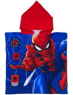 Marvel Spider-Man - Poncho Mare bambini, Asciugamano, Asciugatura Rapida, Ultra Morbido, 50x100cm