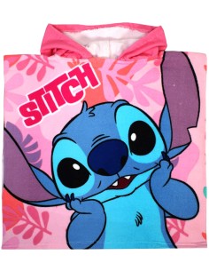 Disney Stitch - Poncho Mare bambini, Asciugamano, Asciugatura Rapida, Ultra Morbido, 50x100cm