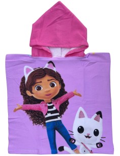 La casa delle bambole di Gabby - Poncho Mare bambini, Asciugamano, Asciugatura Rapida, Ultra Morbido, 50x100cm