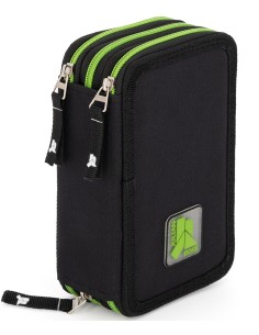 Julian Ross Nero Verde - Astuccio 3 Scomparti, 45 pezzi, 2 Penne Gel Cancellabili, Pastelli 4.0. Pennarelli Giotto