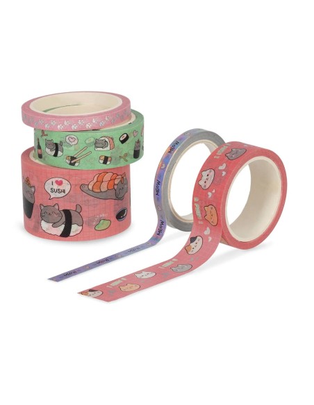 Legami - Set di 5 Nastri Adesivi di Carta - Tape by Tape - Kitty
