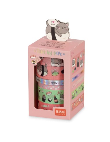 Legami - Set di 5 Nastri Adesivi di Carta - Tape by Tape - Kitty