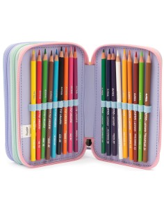 Hello Kitty Giochi Preziosi - Astuccio 3 Scomparti riempito per la scuola elementare, 3 Zip, 45 Accessori scuola inclusi 2