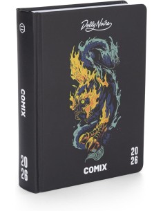 Comix Limited Edition Dolly Noire - Diario scuola datato 16 mesi 2025-2026, formato medium 12x16,5cm, Akuma