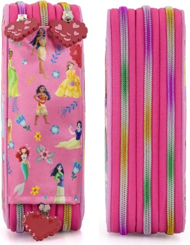 Principesse Disney - Astuccio 3 Scomparti, 45 pezzi, 2 Penne Gel Cancellabili, Pastelli 4.0. Pennarelli Giotto